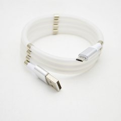 Кабель USB Florence MagNet MicroUSB 1m 3A White (FL-2202-WM)