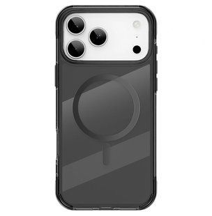 Прозрачный чехол накладка WiWu Titanium Case With MagSafe MCC-702 для iPhone 17 Pro Transparent Black