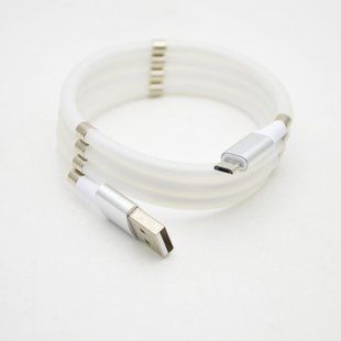 Кабель USB Florence MagNet MicroUSB 1m 3A White (FL-2202-WM)