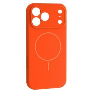 Чехол накладка Silicon Case Slim MagSafe Full Camera для Apple iPhone 17 Pro Max Orange