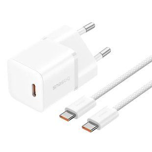 Сетевое зарядное устройство Baseus GaN5 Fast Charger 20W Type-C with Type-c to Type-c cable White P10110900213-01