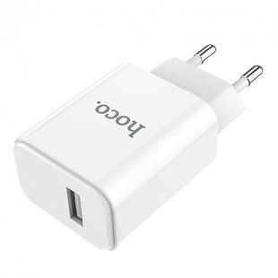 Зарядний пристрій Hoco C61A Victoria (1 USB/2.1A) White