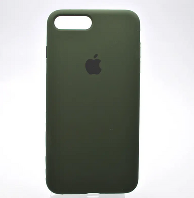 Чехол накладка Silicone Case Full Cover для iPhone 7 Plus/iPhone 8 Plus Темно-зеленый