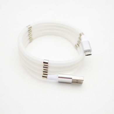 Кабель USB Florence MagNet MicroUSB 1m 3A White (FL-2202-WM)