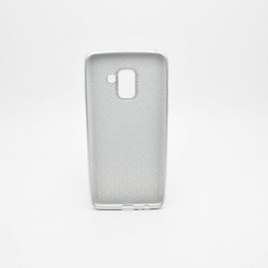 Защитный чехол Carbon Protection Case TPU для Samsung A530F Galaxy A8 2018 Silver