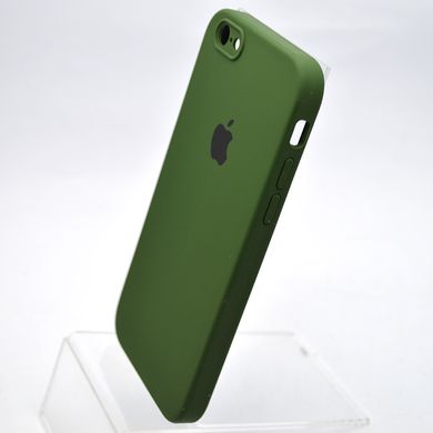 Чохол силіконовий з квадратними бортами Silicon Case Full Square для iPhone 6/iPhone 6s Army Green/Темно-зелений