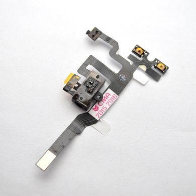 Шлейф iPhone 4S с черным разъемом HF и микрофоном Original Used/БУ