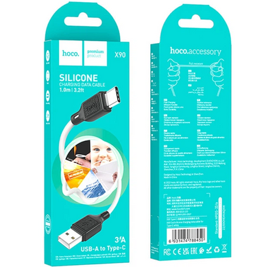 Кабель Hoco X90 Cool silicone USB to Type-C 1m White