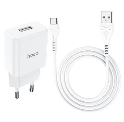 Зарядний пристрій Hoco N9 Especial 1 USB 2.1A з кабелем Type-C White