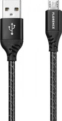 Кабель USB Florence Technic microUSB 1m 3A Black (FL-2204-KM)