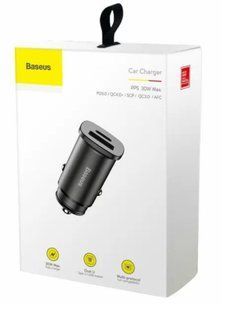 Автомобильное зарядное устройство Baseus PPS Car Charger USB + Type C (30W PD3.0 QC4.0+ SCP) Black CCALL-AS01