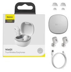 Навушники Безпровідні TWS (Bluetooth) Baseus Encok WM01 White NGWM01-02