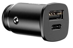 Автомобильное зарядное устройство Baseus PPS Car Charger USB + Type C (30W PD3.0 QC4.0+ SCP) Black CCALL-AS01