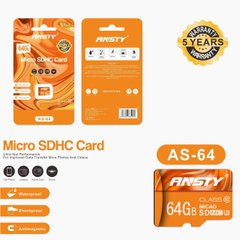Карта памяти ANSTY AS-64 microSDXC 64GB Class 10 95MB/s no adapter