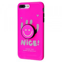 Чехол накладка Nice Smile Case with Pop Socket (TPU) для iPhone 7 Plus/8 Plus Pink