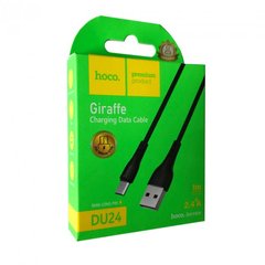 Кабель Hoco DU24 Charging Data Cable for Micro long pin (8mm) 2.4A 1m Micro USB Чорний