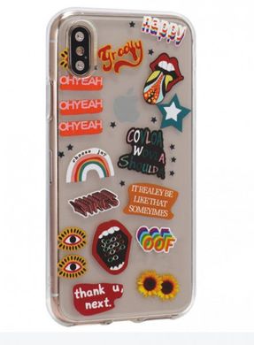 Чехол с картинкой стикеры Stickers Series TPU Case for iPhone XS Max Design 10 (off)