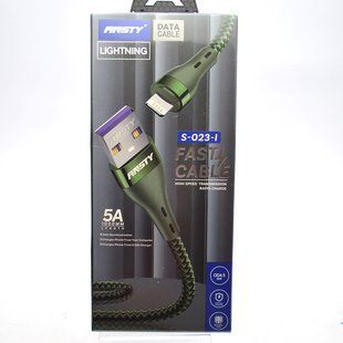 Кабель ANSTY S-023-I Zinc Alloy Nylon Lightning 5A 1M Black