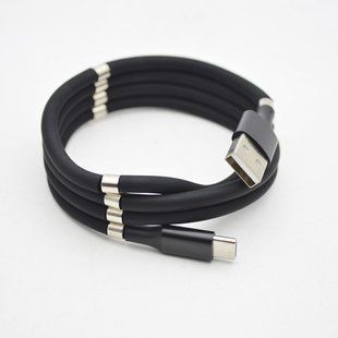 Кабель з швидкою зарядкою Florence MagNet Type-C 1m 3A Black (FL-2202-KT)