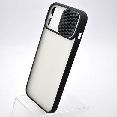 Чехол накладка TPU Camshield Matte с крышкой (шторкой) на камеру для iPhone 12 Pro Max Черный