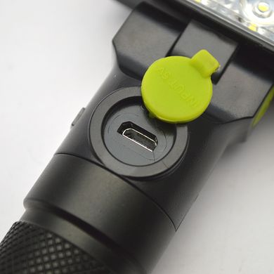 Ліхтар ручний LED з магнітом на акумуляторі та гачком Black/Чорний