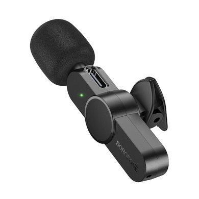 Безпровідний петличний мікрофон Borofone BFK12 Lightning Black