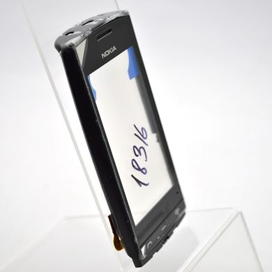 Сенсор (тачскрин) Nokia 500 Черный с рамкой и динамиком Original 100% (p.n.0258704)