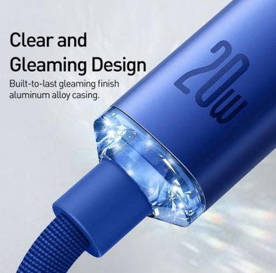 Кабель Baseus Crystal Shine Series Type-c to Lightning 20W 1.2M Blue CAJY000005