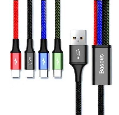 Кабель Baseus Fast Cable 4in1 2Lightning/1Type-c/1Micro USB Black CA1T4-A01
