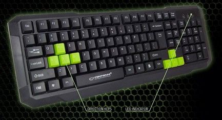 Проводная клавиатура Esperanza EGK102 Green USB (EGK102GUA)