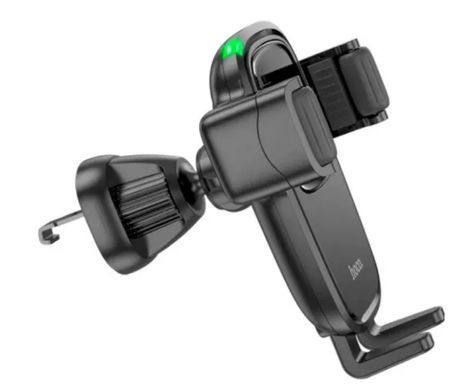 Автотримач в рещітку з безпровідною зарядкою Hoco HW1 Pro 15W Wireless fast charge Black