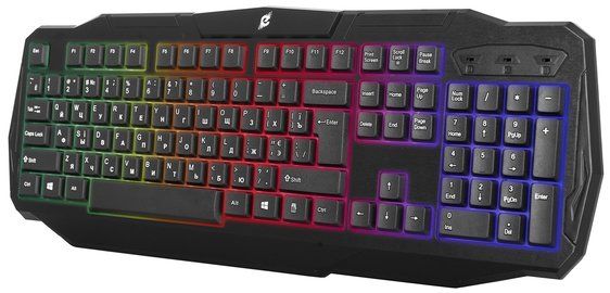 Клавиатура проводная с RGB подсветкой игровая ERGO KB-620 (Black), Черный