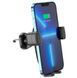 Автотримач в рещітку з безпровідною зарядкою Hoco HW1 Pro 15W Wireless fast charge Black