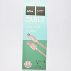 Кабель HOCO X2 Knitted USB-microUSB Розовое золото