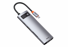 USB HUB Baseus Metal Gleam Series 7in1 Docking Station Gray WKWG02013, Серый, Серый