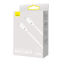 Кабель Baseus Superior Series Fast Charging Data Cable Type-C to Type-C 100W 1m White CATYS-B02, Белый