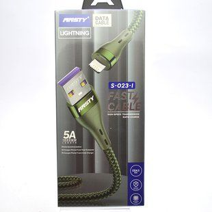 Кабель ANSTY S-023-I Zinc Alloy Nylon Lightning 5A 1M Green