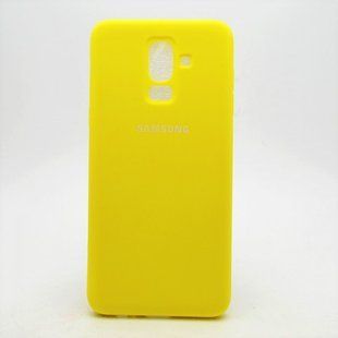 Матовый чехол New Silicon Cover для Samsung J810 Galaxy J8 (2018) Yellow (C)