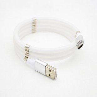 Кабель з швидкою зарядкою Florence MagNet Type-C 1m 3A White (FL-2202-WT)