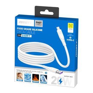 Кабель ANSTY S-039-T Type-C Silicone 5A 1M Білий