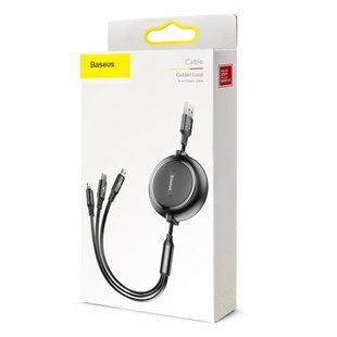 Кабель Baseus MVP 3in1 Mobile Game Cable USB to M+L+T 1.2m Black CAMLT-WZ01