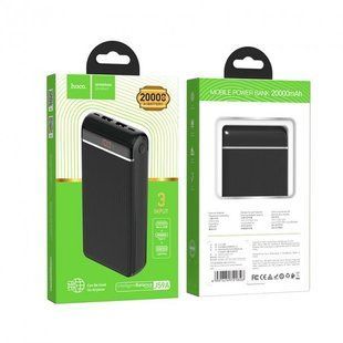 Зовнішній акумулятор PowerBank Hoco Famous mobile J59A 20000mAh Black, Чорний