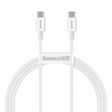 Кабель Baseus Superior Series Fast Charging Data Cable Type-C to Type-C 100W 1m White CATYS-B02, Білий