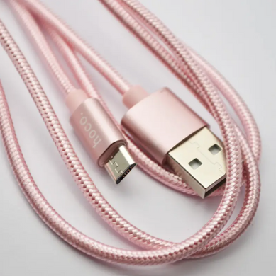 Кабель HOCO X2 Knitted USB-microUSB Розове золото