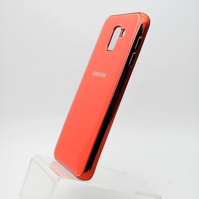 Чехол глянцевый с логотипом Glossy Silicon Case для Samsung J600 Galaxy J6 2018 Orange