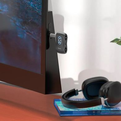 Автомобільний AUX адаптер Bluetooth Hoco E73 Pro Black (Чорний)
