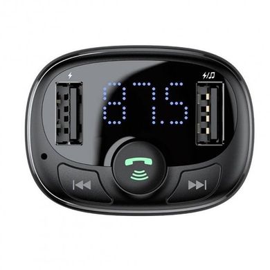 АЗП Baseus Car Charger з FM-трансмітером T Typed Wireless MP3 Black CCTM-01, Чорний