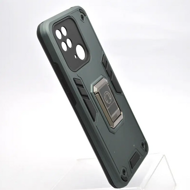 Чехол противоударный Armor Case Warriors Full Camera с кольцом для Xiaomi Redmi 10c Зеленый