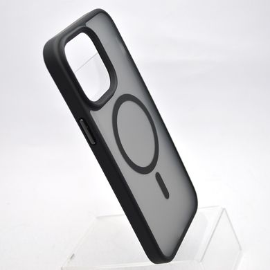 Чехол накладка Metal Buttons с MagSafe для iPhone 14 Pro Max Black/Черный