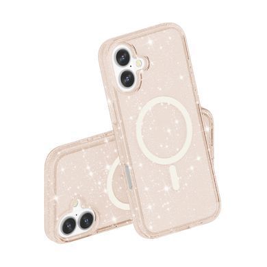 Прозорий чохол накладка з блискітками Sparkle MagFit з MagSafe для Apple iPhone 16 Gold Glitter (Золотий)